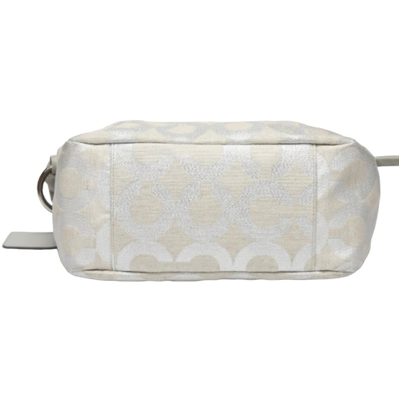 COACH 13507 Parker Op Art Canvas Silver/Gray  Jacquard Signature C Shoulder Bag - Picture 5 of 7